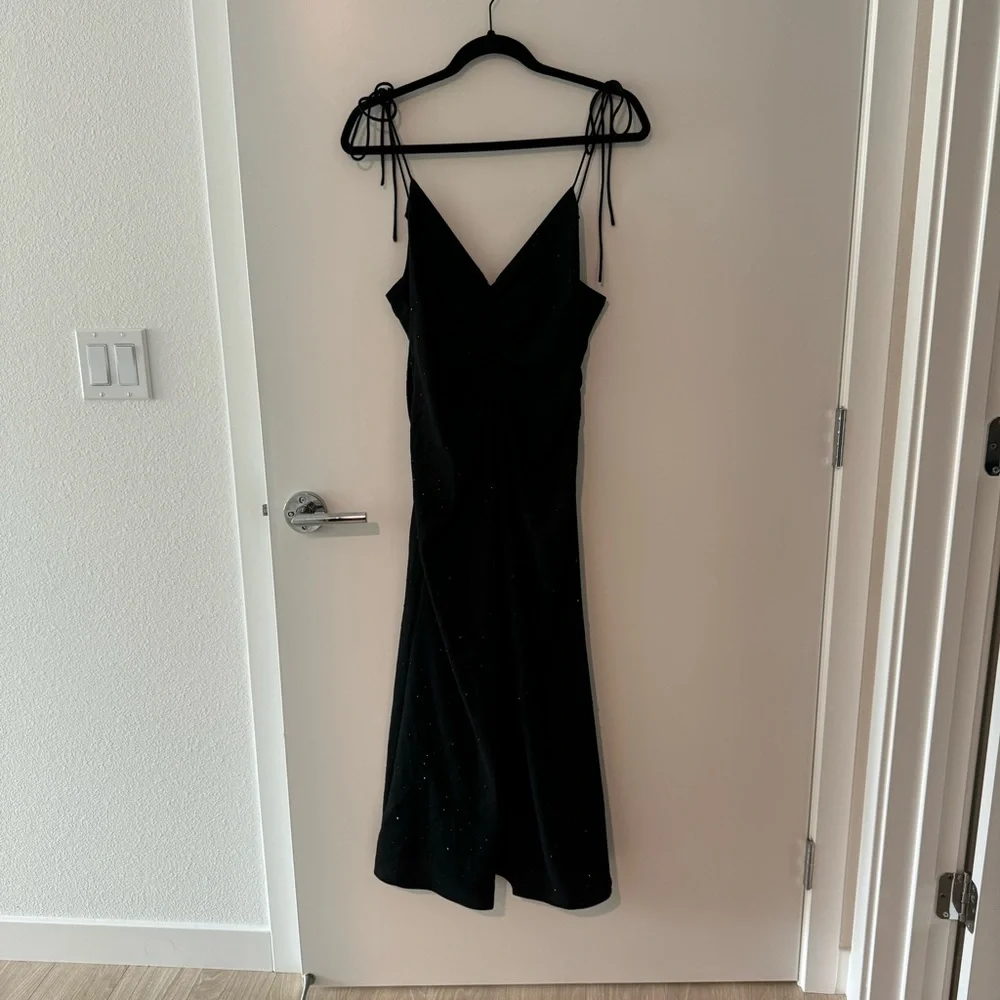 Sandro Praline Ruched Rhinestone dress in black - Picture 4 of 9